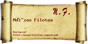 Mózes Filotea névjegykártya